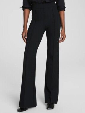 SPANX Super Smooth Perfect Fit Ponte Flare Pants Black Size Small Tall